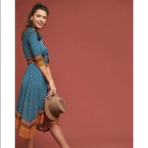 Anthropologie Maeve Beloved Tie Front Dress